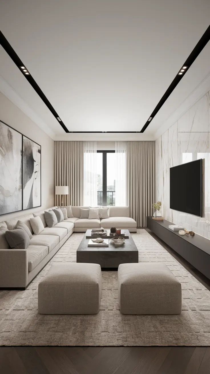 دکوراسیون پذیرایی مستطیل بهمراه عکس های شیک و خاص