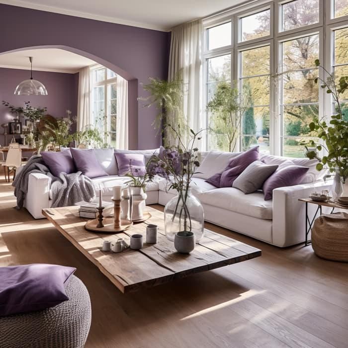 دکوراسیون بنفش و سفید؛ ترکیب زیبایی و آرامش