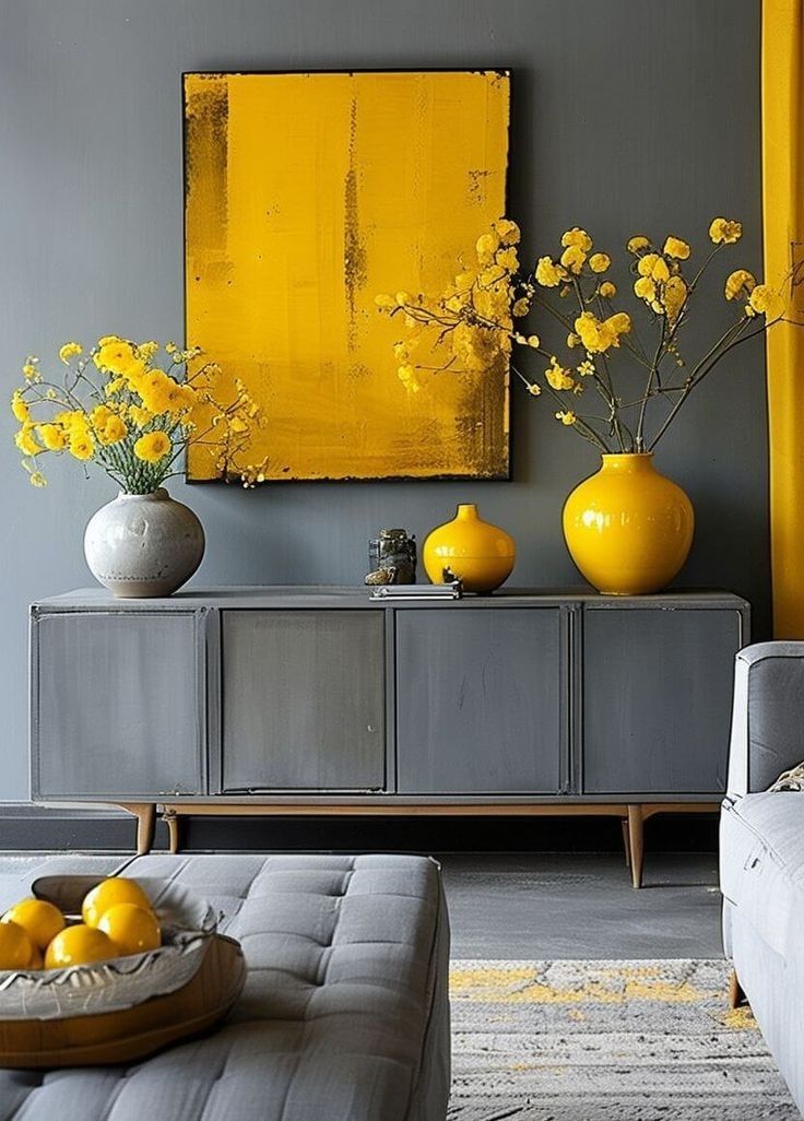 دکوراسیون زرد و طوسی | ترکیب رنگ زرد و طوسی در دکوراسیون داخلی