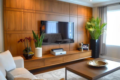 تی وی وال چوبی