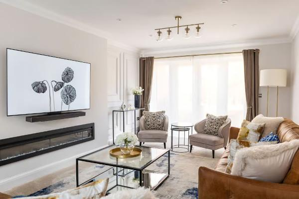 هوشمندانه‌ترین چیدمان پذیرایی ۴۰ متری با تغییر کفپوش